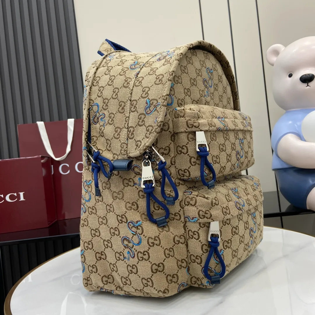 GG canvas medium backpack in Beige GG Canvas - Image 4