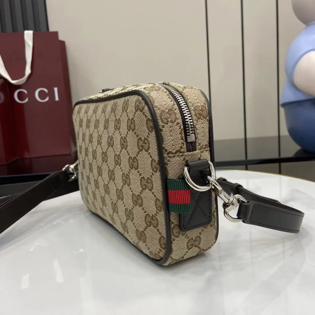 GG canvas small crossbody bag in Green GG Canvas - Image 8