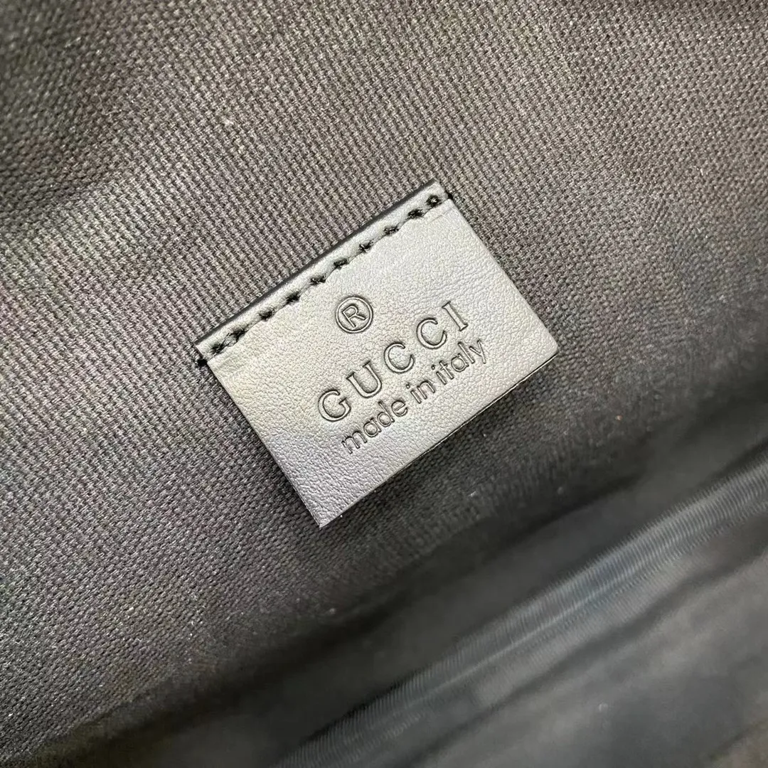 GG jumbo large belt bag in grey and black GG leather - Image 2