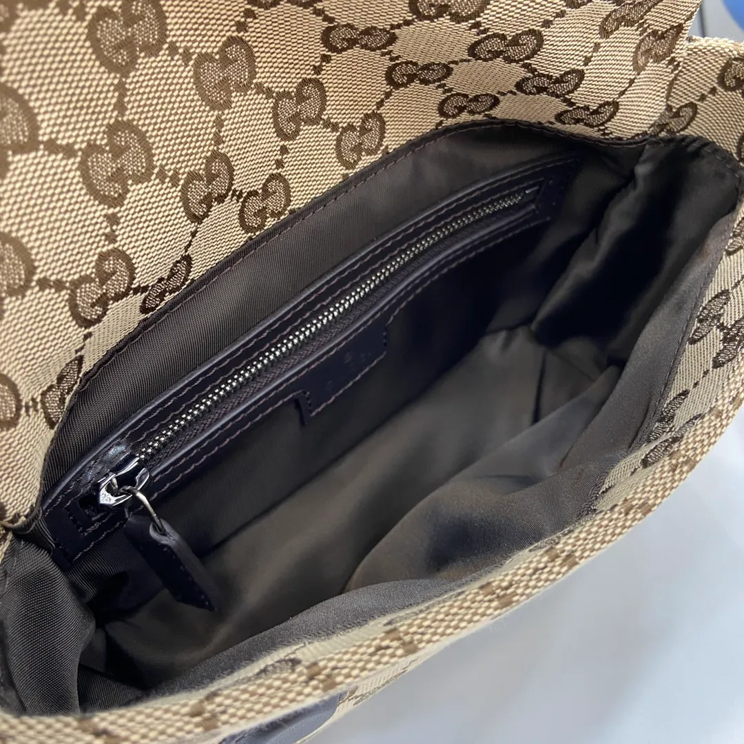 Gucci Brown GG Canvas Crossbody Bag - Image 9