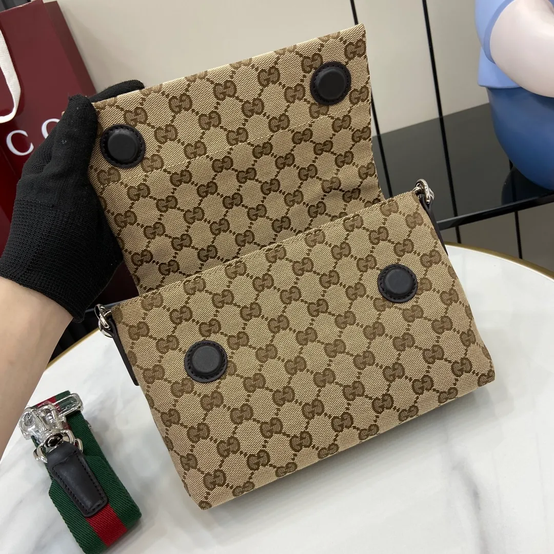 Gucci Brown GG Canvas Crossbody Bag - Image 7