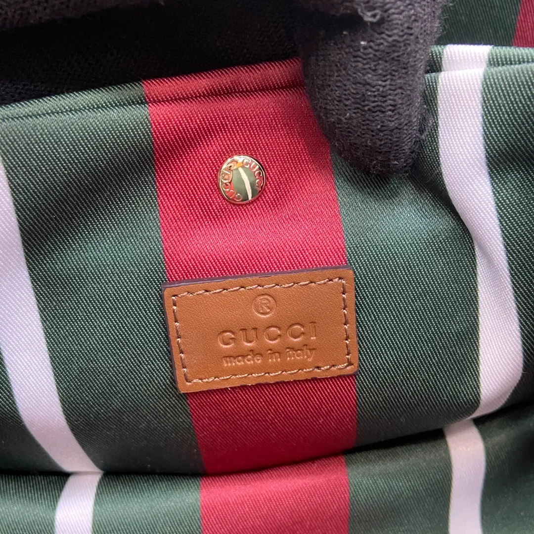 Gucci GG Emblem Mini Bucket Bag Brown - Image 9