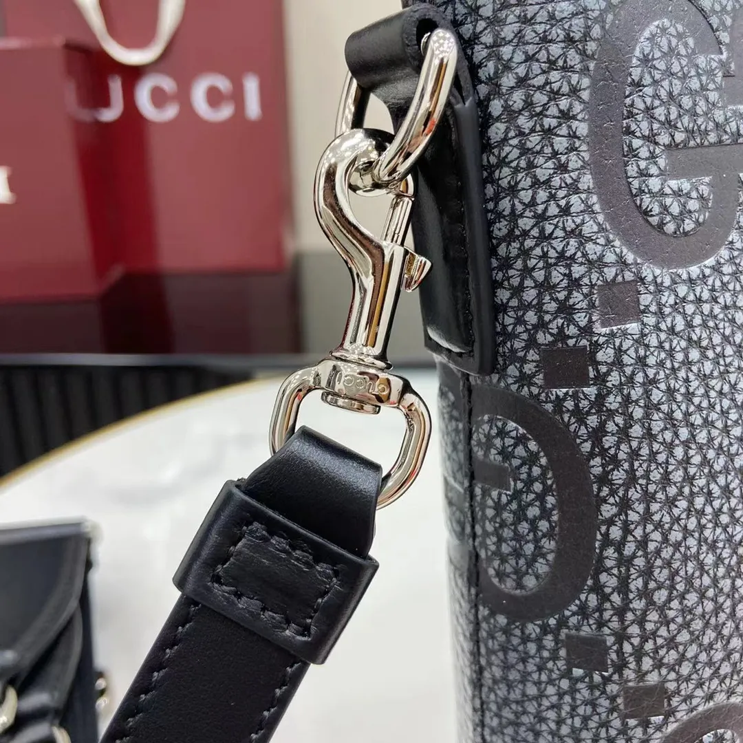 Gucci - GG Media Leather clutch grey - Image 5