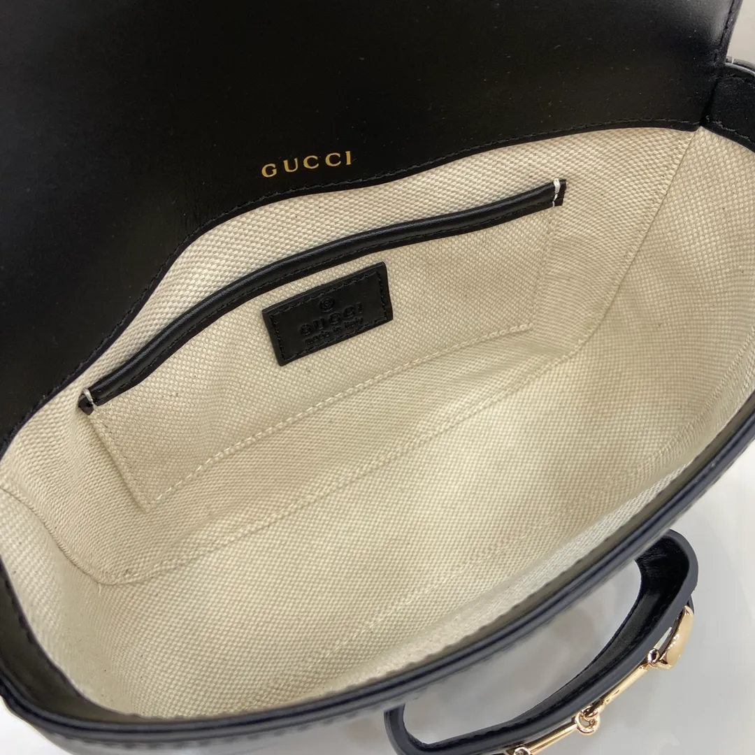 Gucci Horsebit 1955 medium shoulder bag in Black Leather | - Image 10