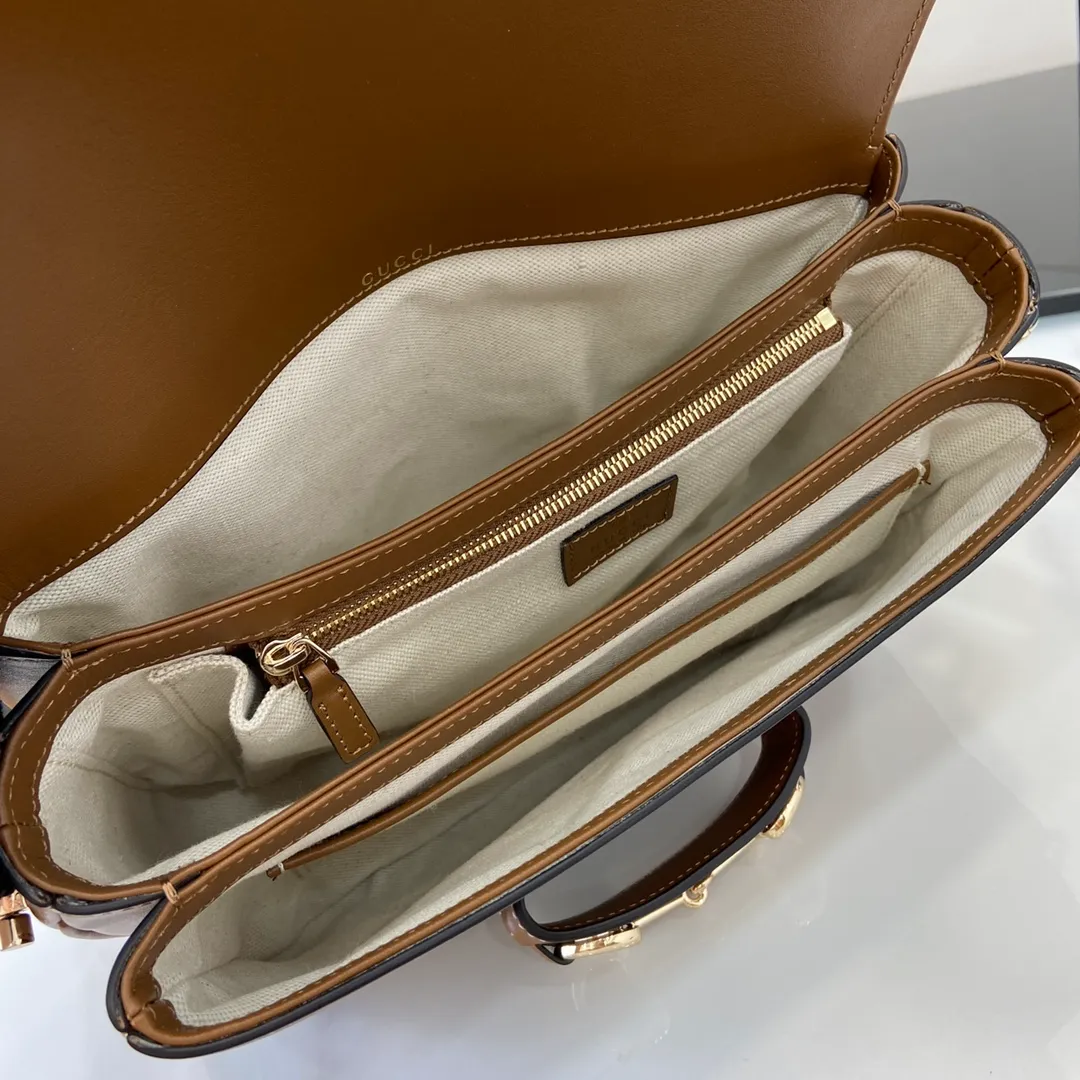 Gucci Horsebit 1955 medium shoulder bag in brown leather - Image 8