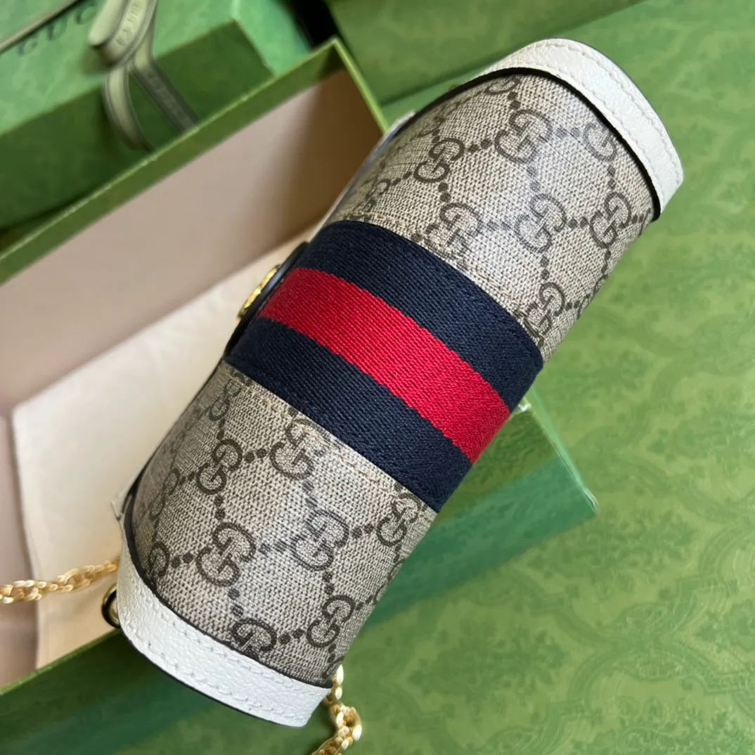 Gucci Neutral Ophidia Small GG Supreme Shoulder Bag - Image 6