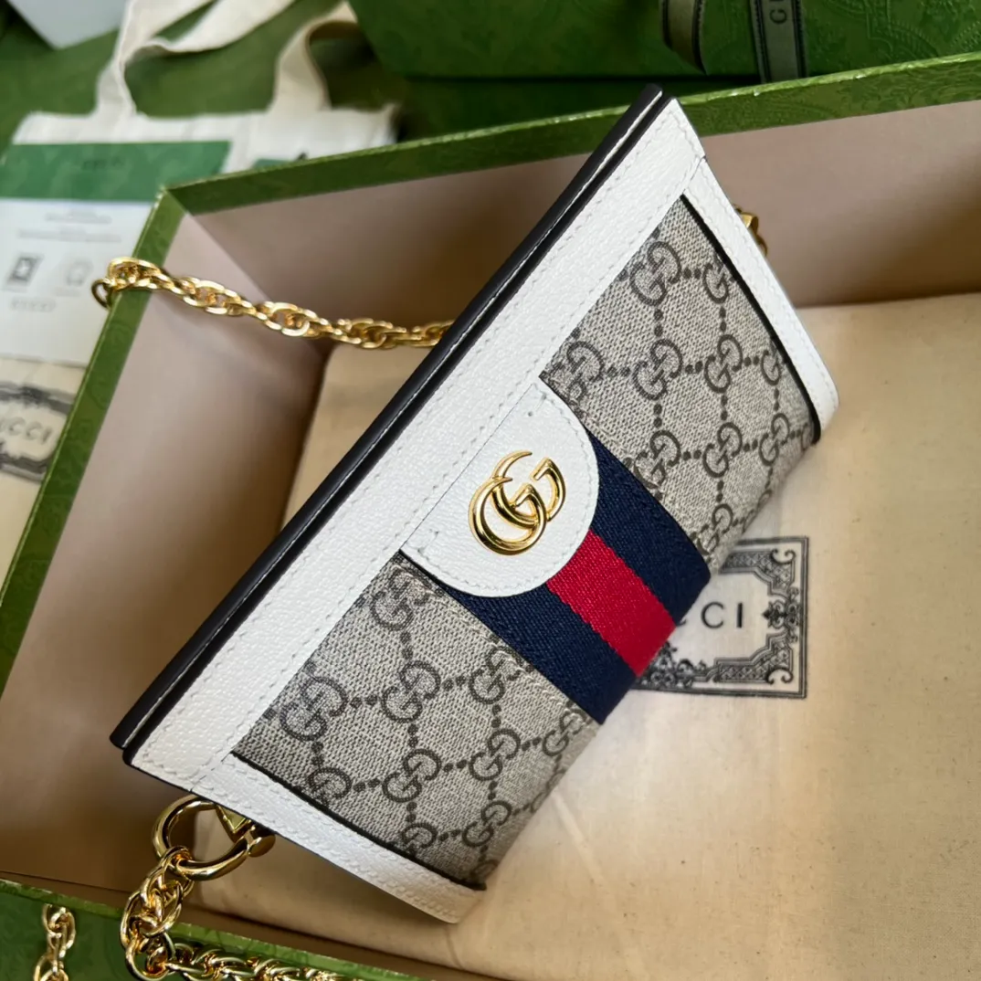 Gucci Neutral Ophidia Small GG Supreme Shoulder Bag - Image 9