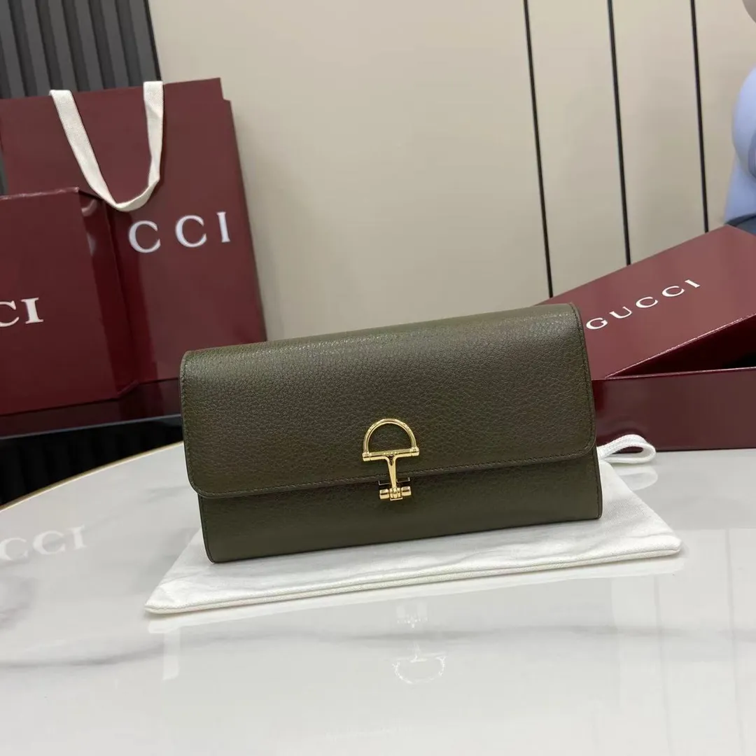 Gucci Softbit continental wallet in brown leather