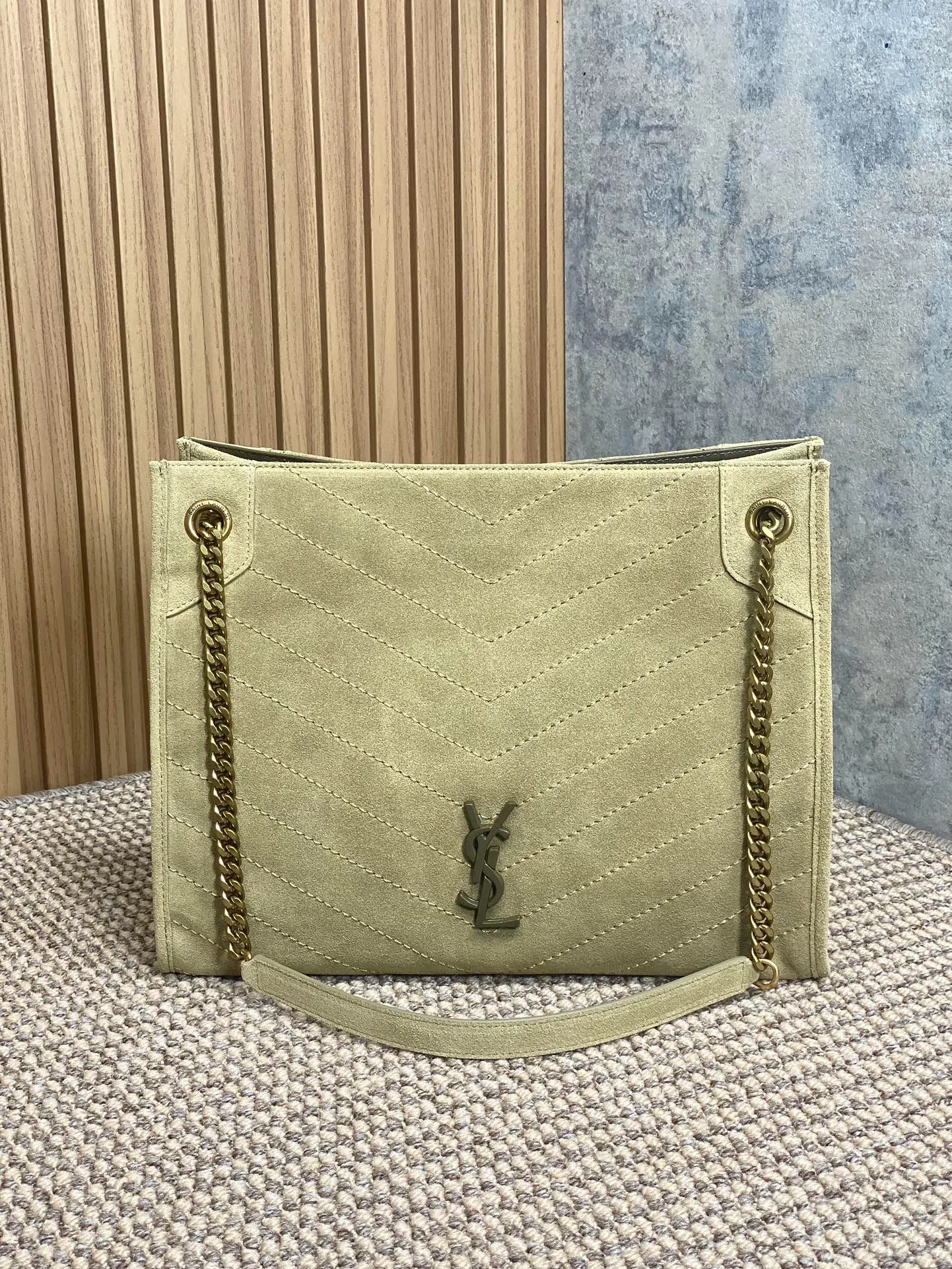 SAINT LAURENT Niki medium quilted suede shoulder bag