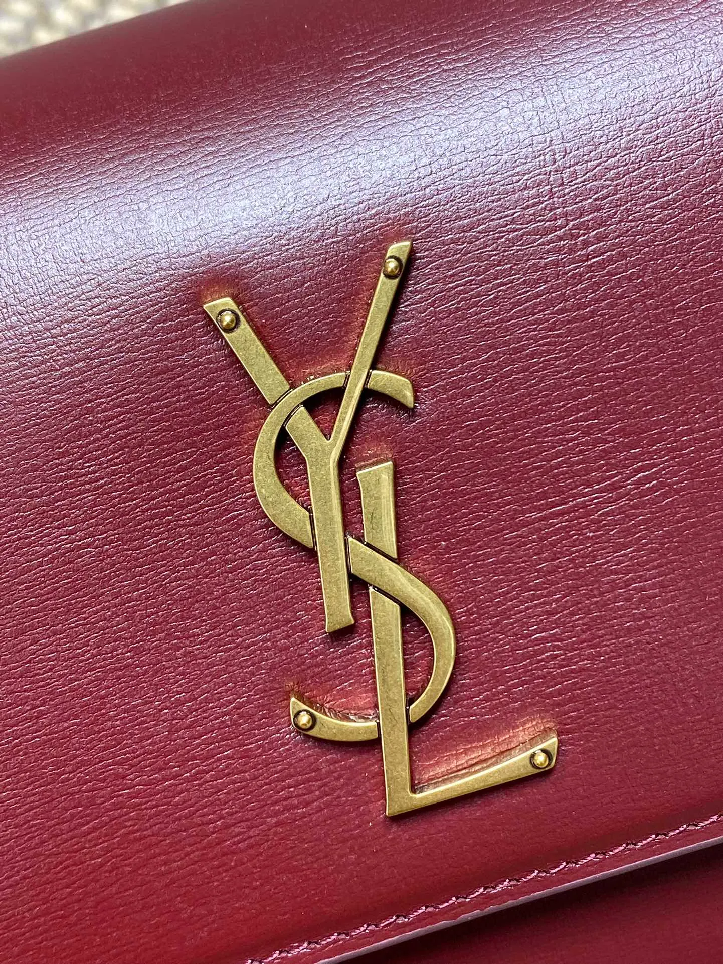 Saint Laurent Burgundy Leather Medium Sunset Shoulder Bag Saint Laurent Paris - Image 9