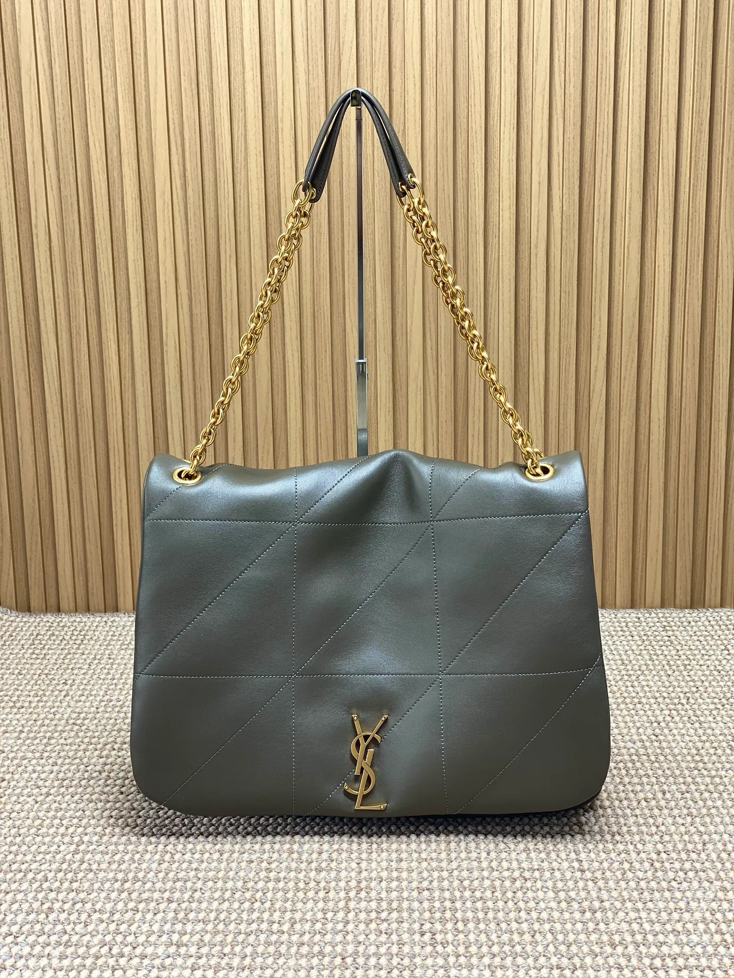 Saint Laurent Jamie 4.3 Small Leather Shoulder Bag in Green