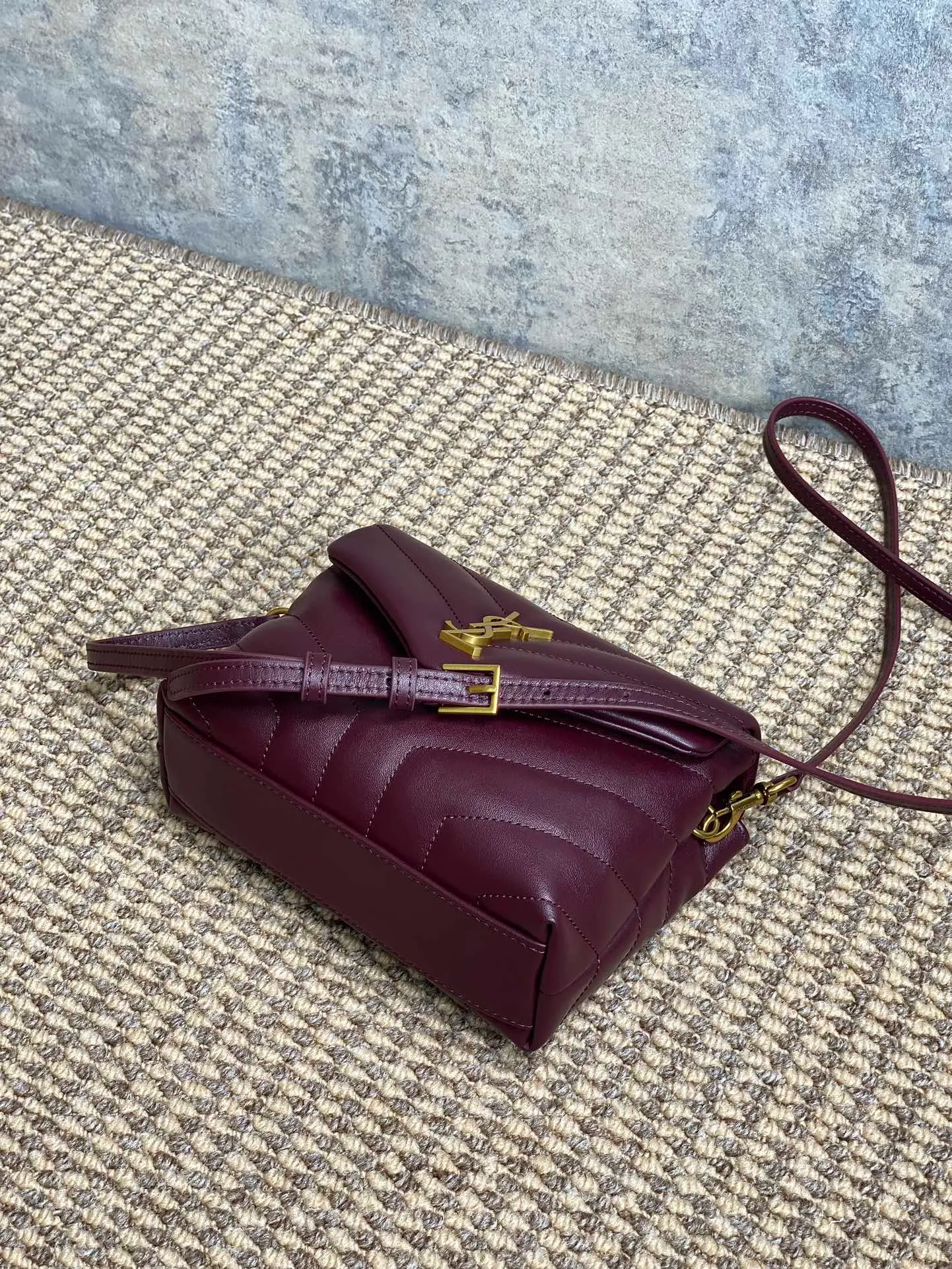 Saint Laurent Loulou Toy Leather Shoulder Bag In Rouge Legion - Image 6