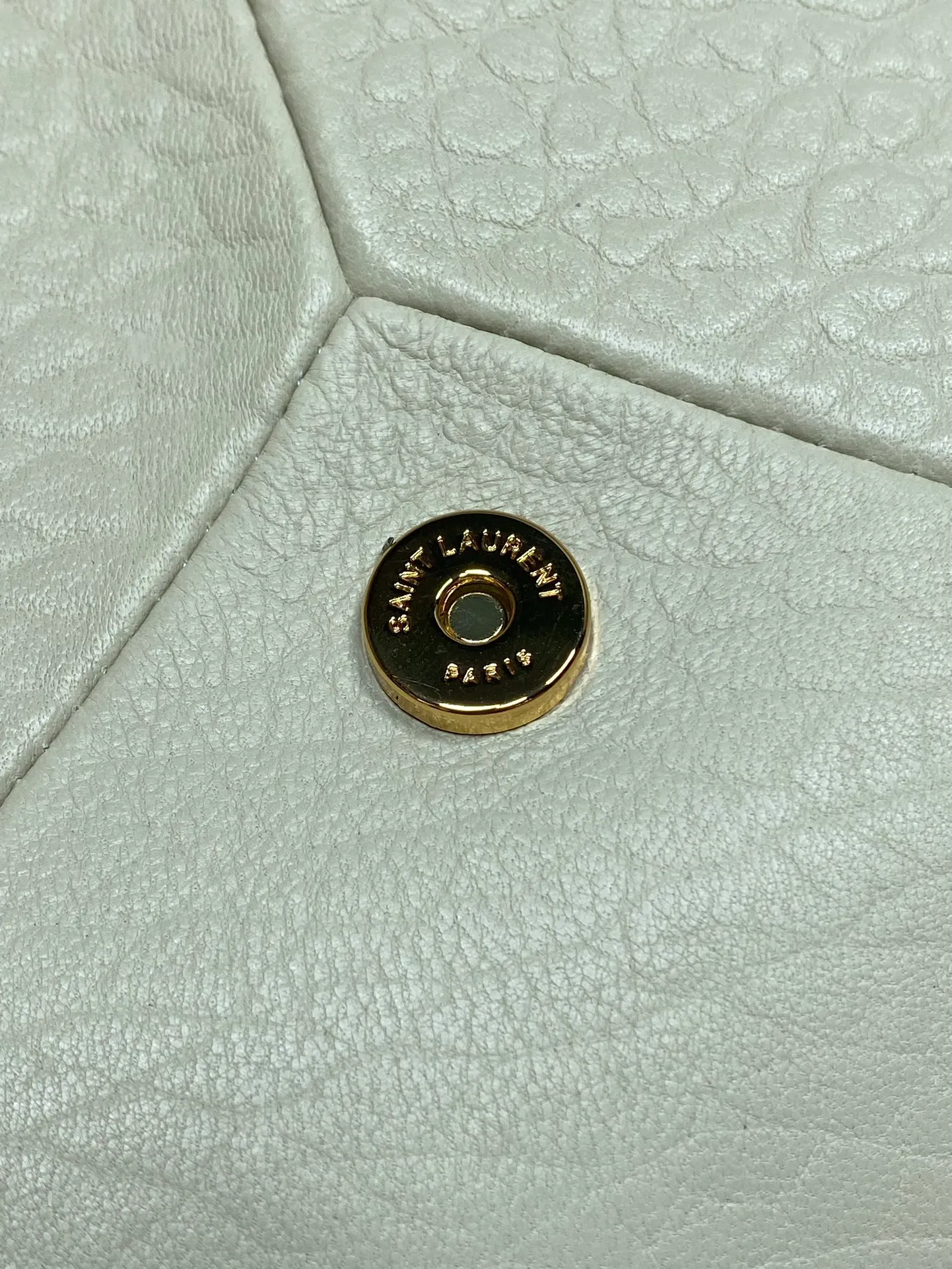 Saint Laurent Small Leather Clutch in White - Image 10