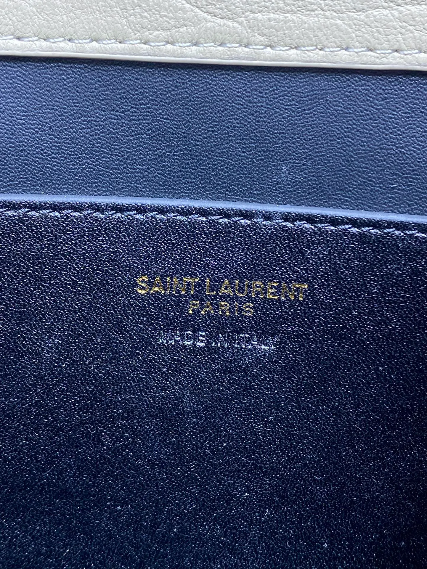 Saint Laurent Small Leather Clutch in White - Image 9