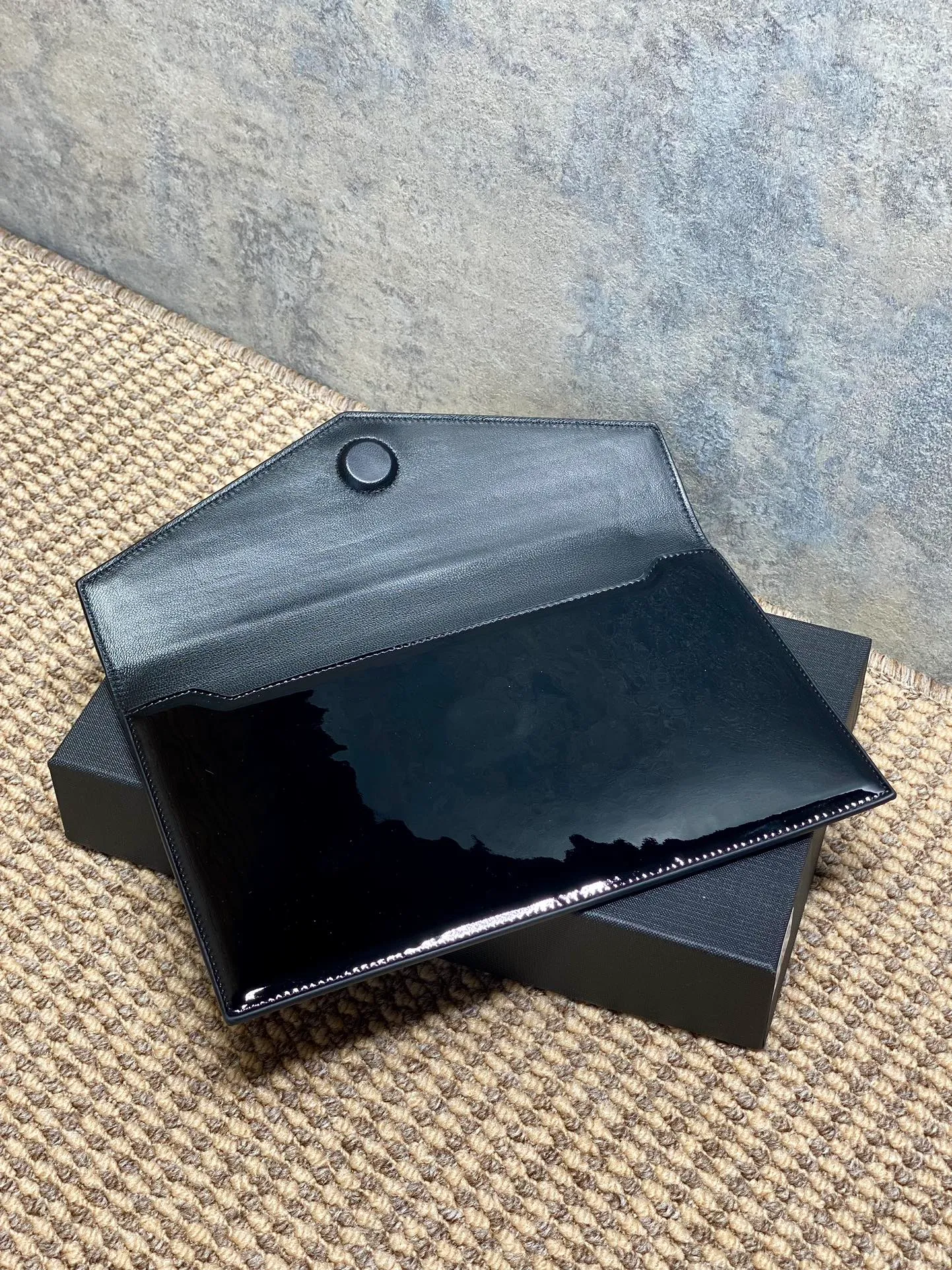 Saint Laurent Uptown Pouch In Patent Leather - Image 8