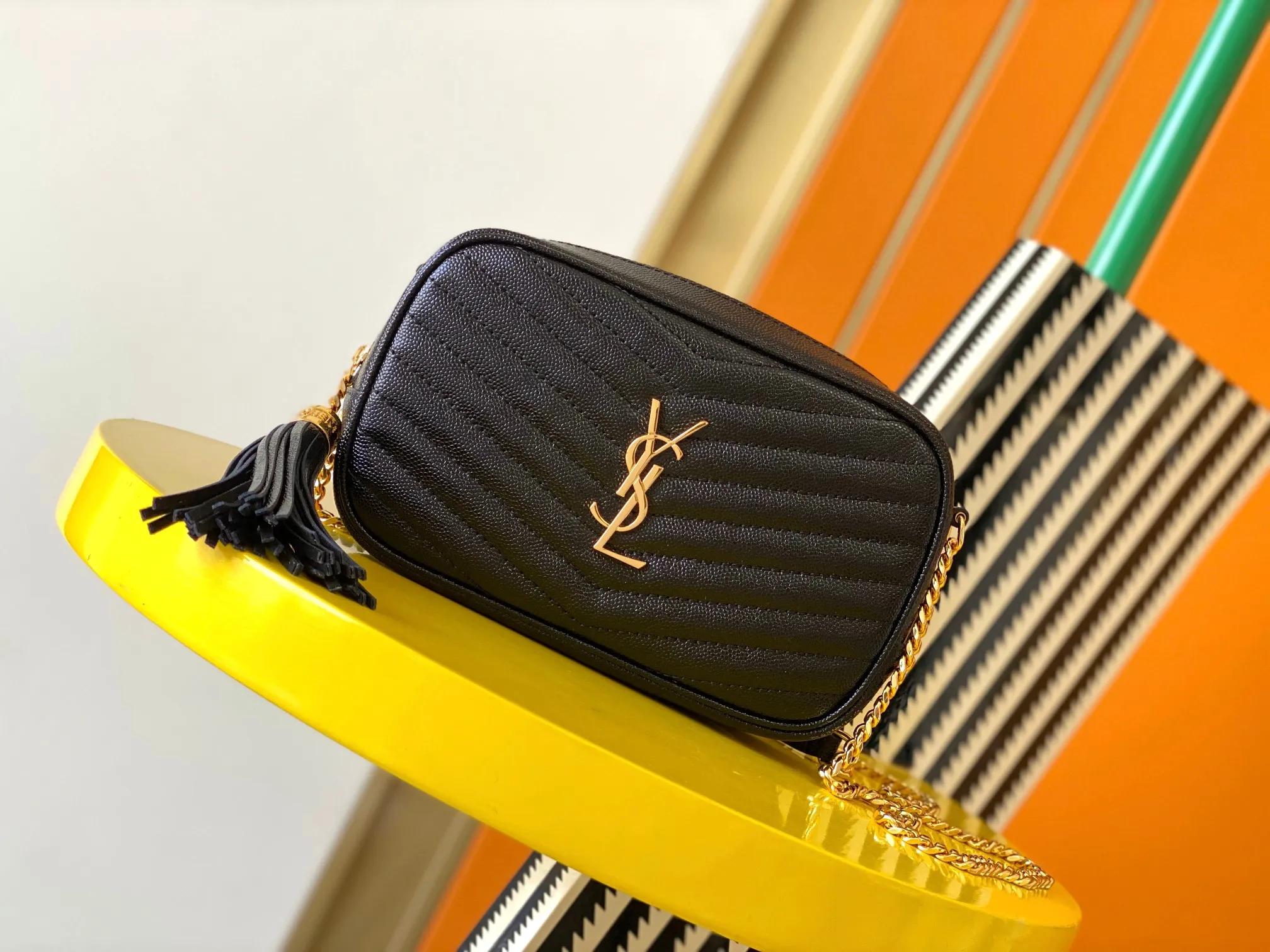 Yves Saint Laurent YSL Light Musk Green Calf Skin
