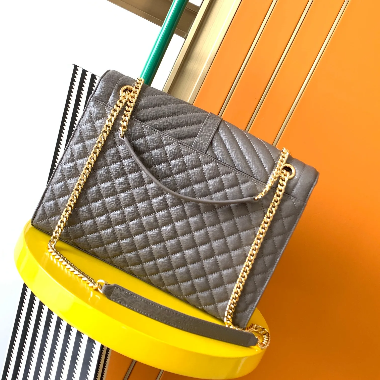 Beymen Reborn - Saint Laurent Monogram Triquilt Çanta - Antrasit - Image 5