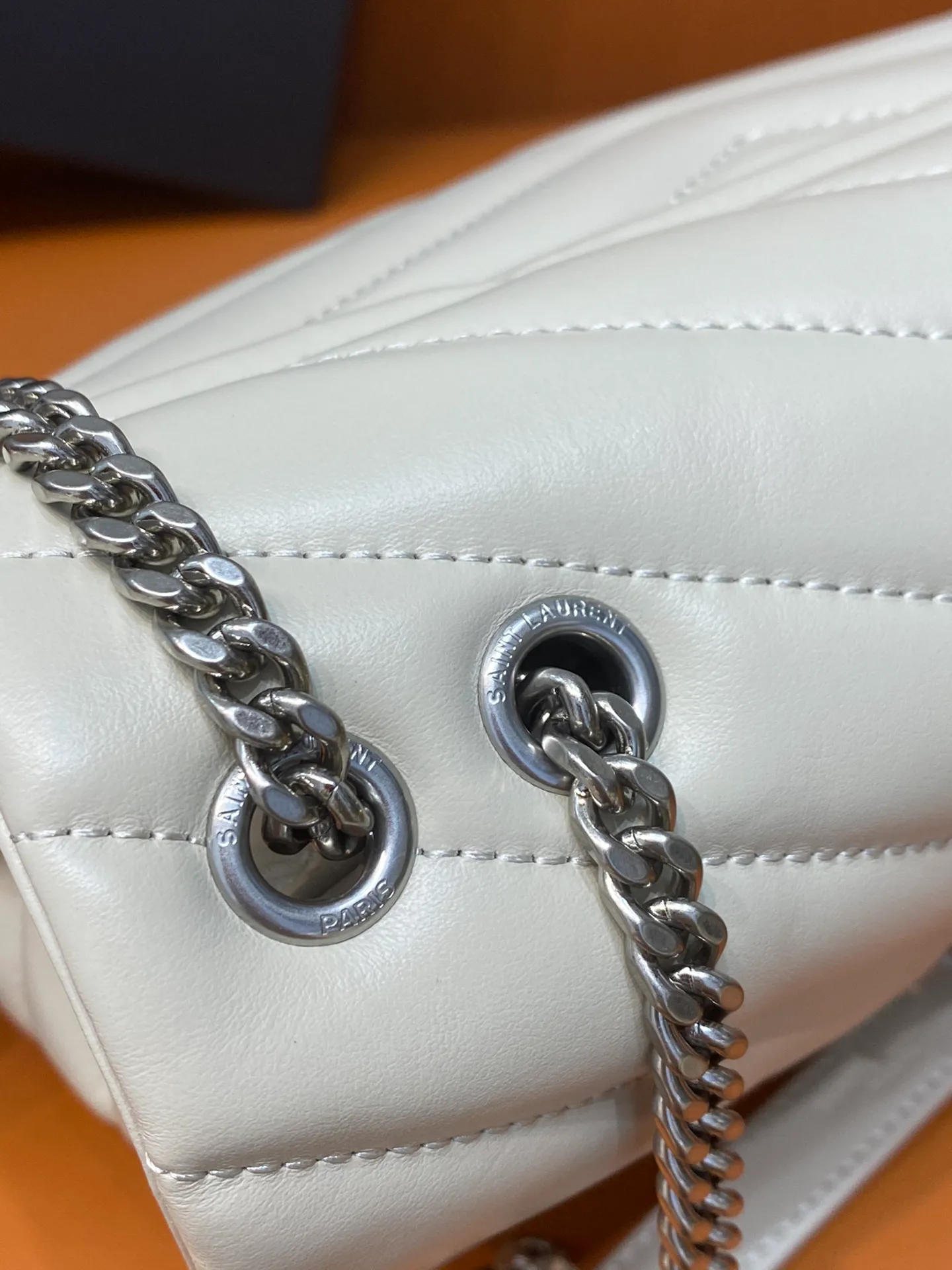 Saint Laurent LouLou Small Calfskin Y Quilted Monogram Chain Bag - Image 6