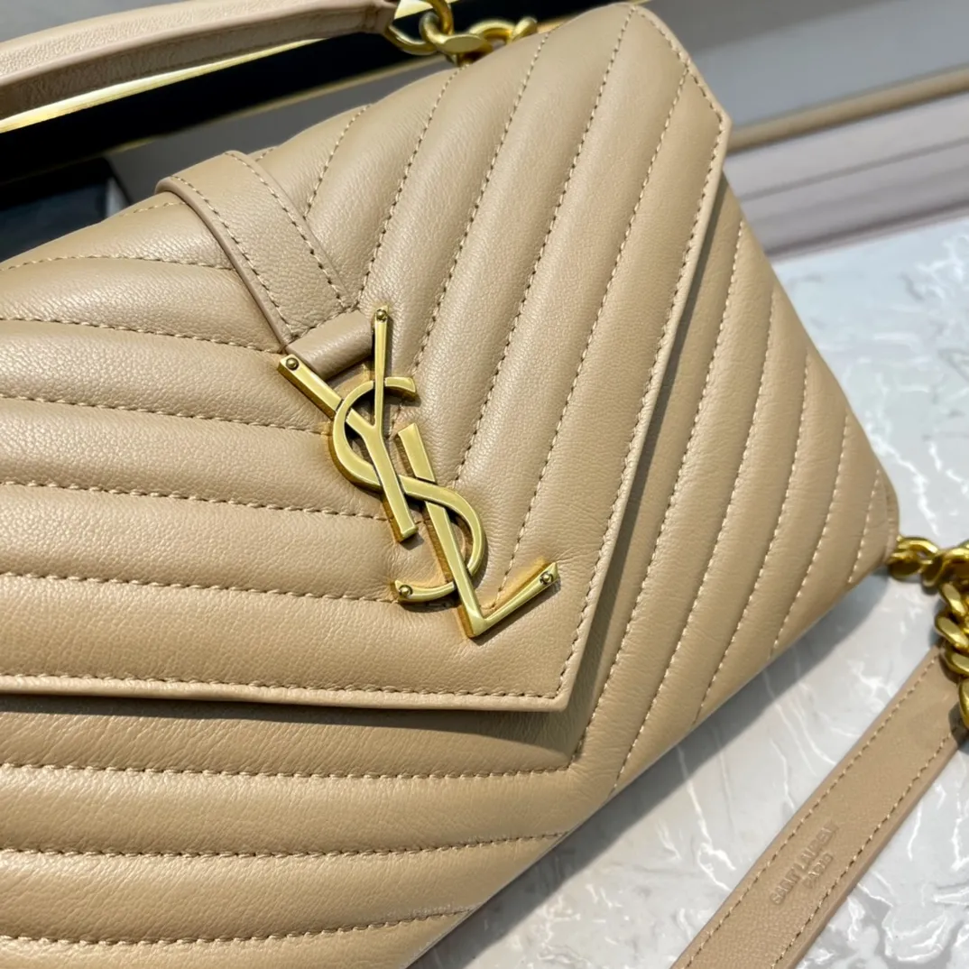 Saint Laurent Medium College Top-Handle Matelassé Shoulder Bag - Image 3