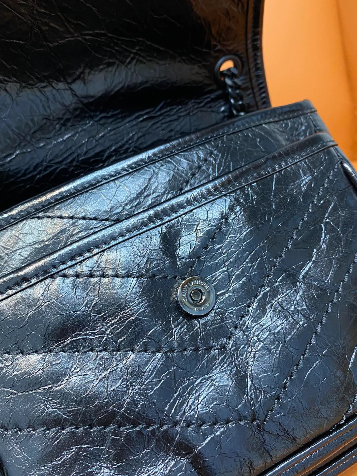 Saint Laurent Paris Niki Leather Chain Shoulder Bag Black - Image 9