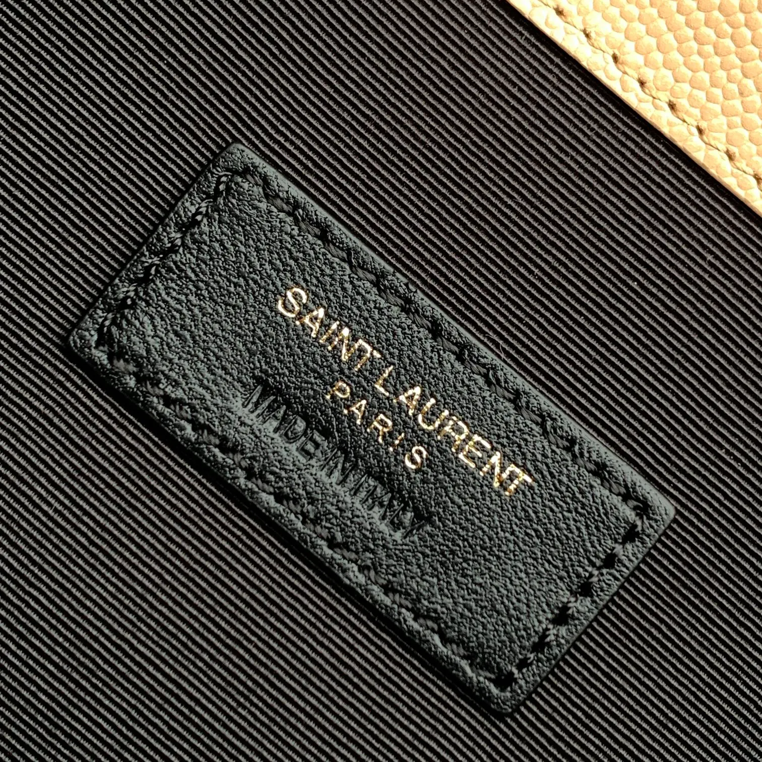 Uptown leather clutch in beige - Image 10