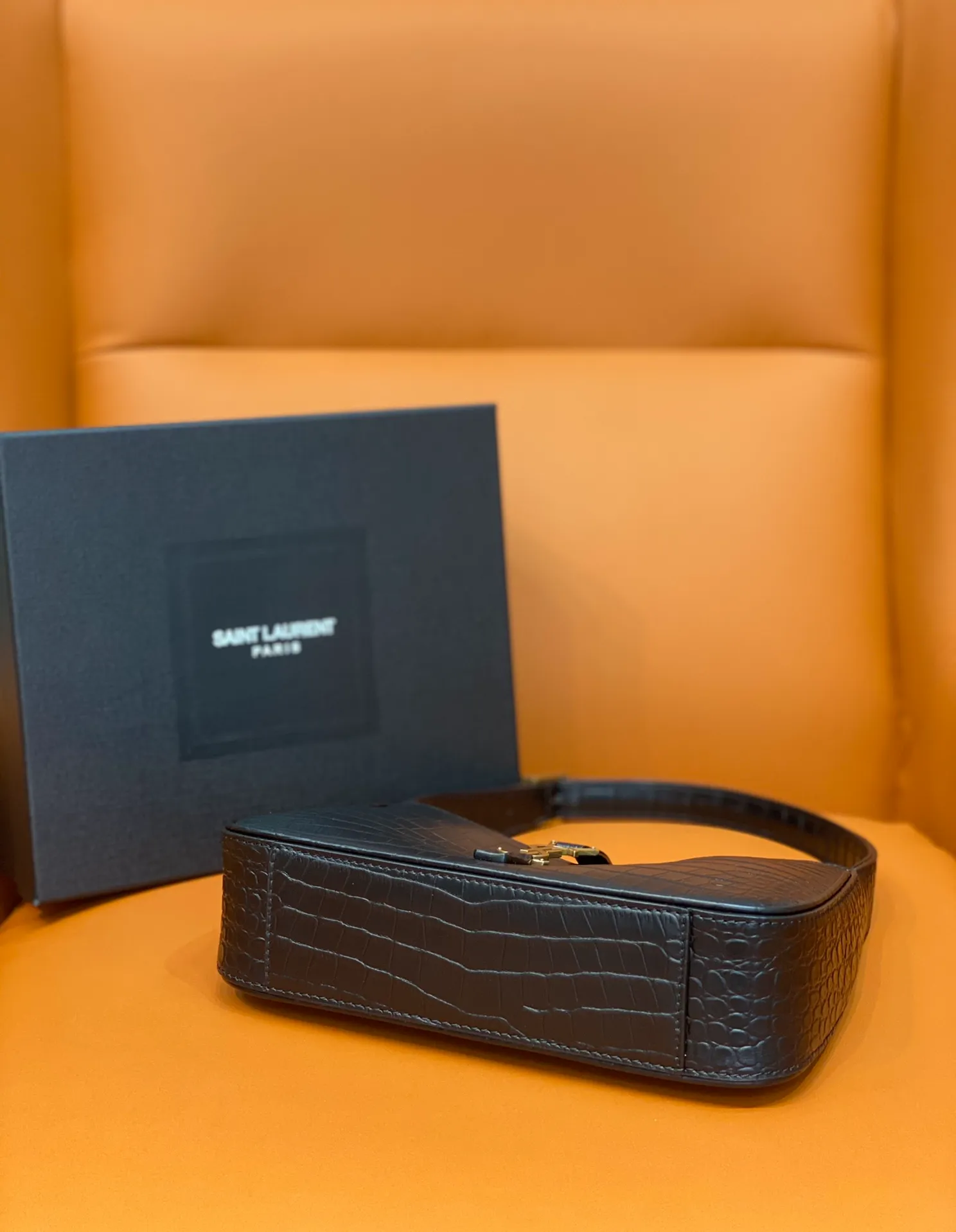 YSL Black Crocodile shoulder bag - Image 5