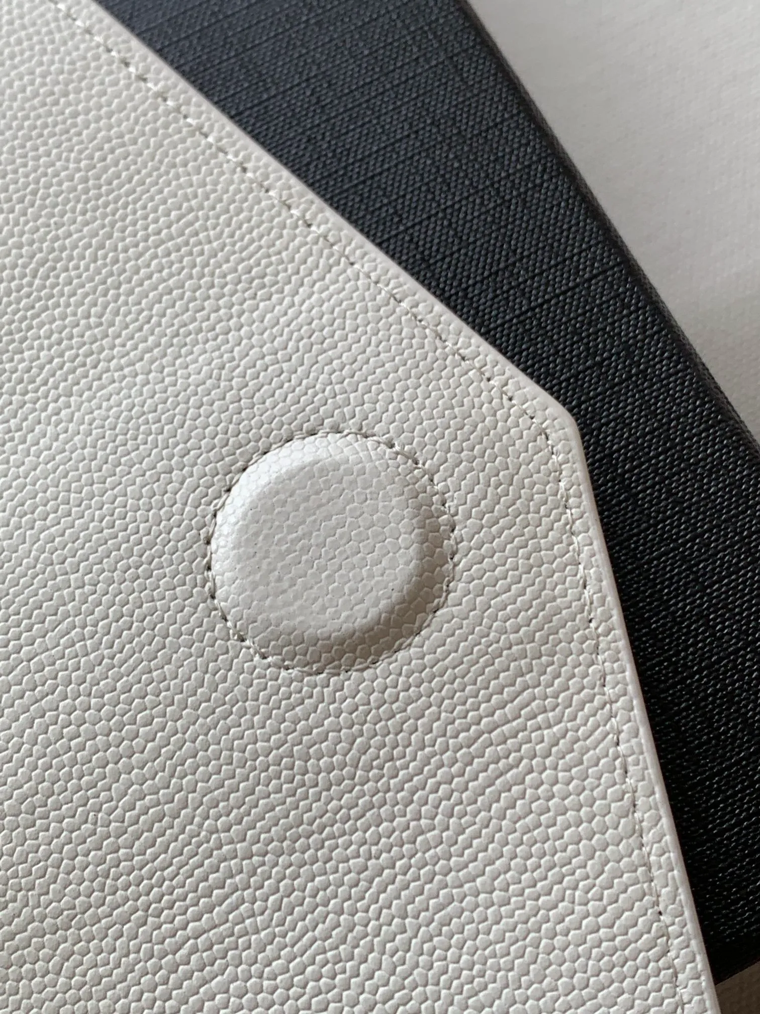 YSL Uptown Clutch Soft White Bag - Image 7