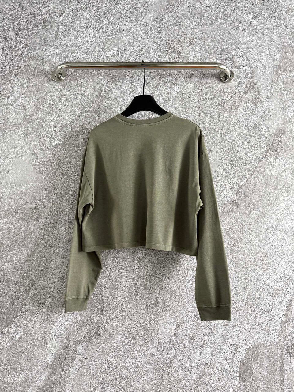 Miu Miu Olive Green Garment-dyed T-shirt - Image 8