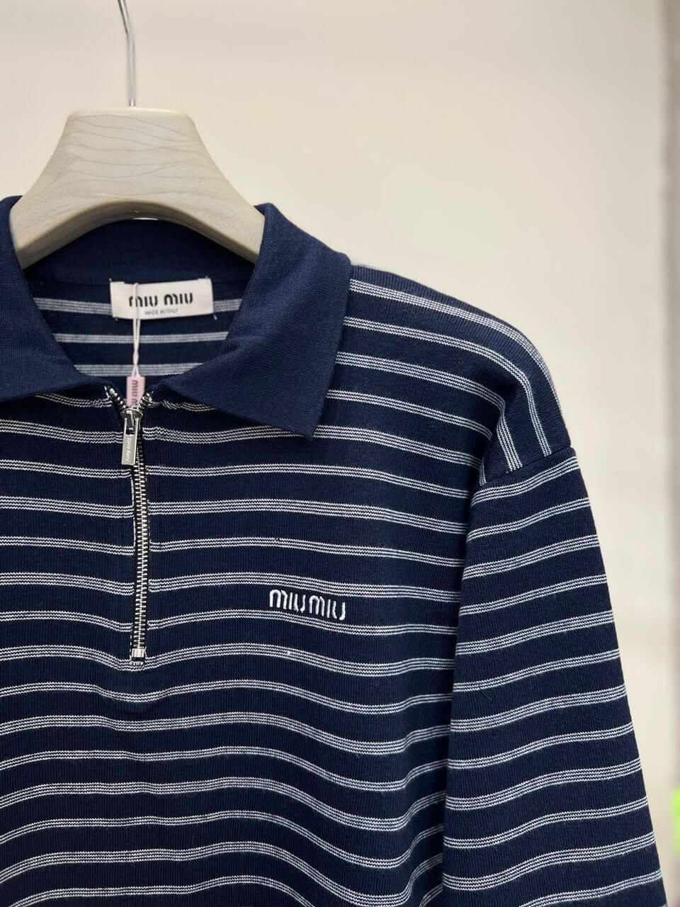 Miu Miu Striped Polo Shirt - Image 5