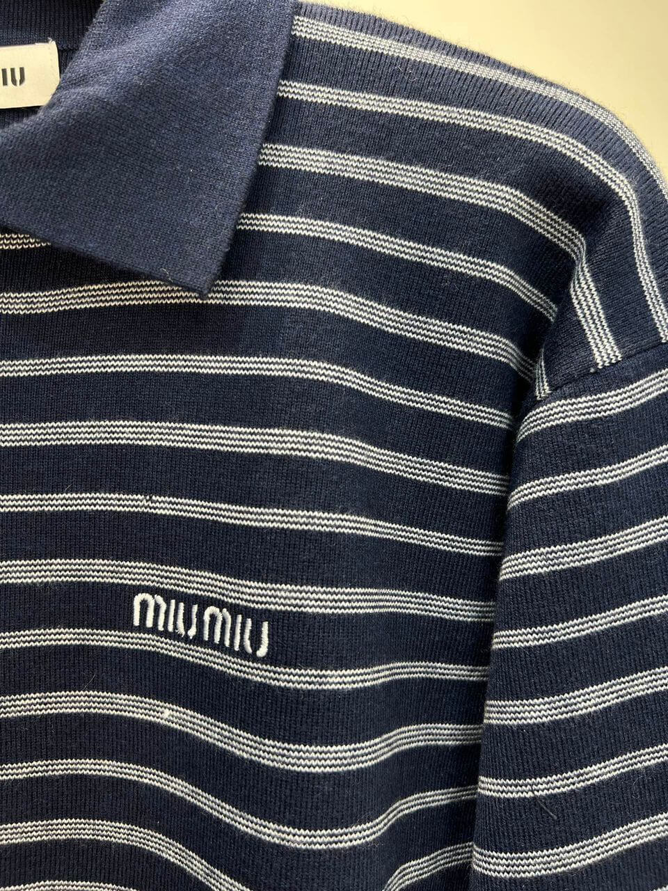 Miu Miu Striped Polo Shirt - Image 6