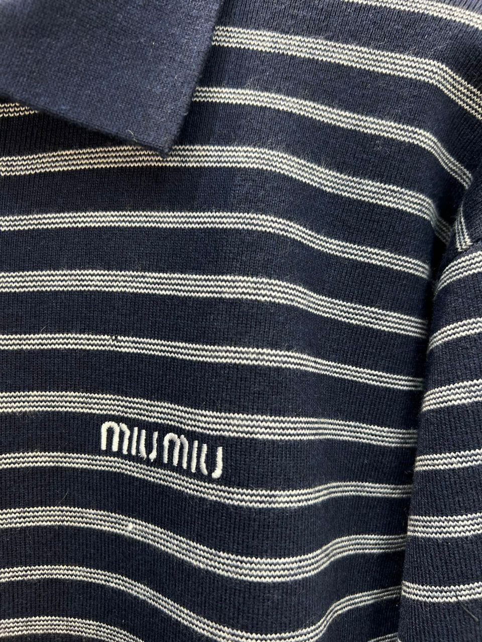 Miu Miu Striped Polo Shirt - Image 7