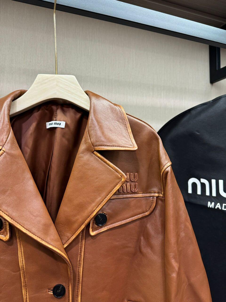Miu Miu Nappa Leather Jacket - Image 3