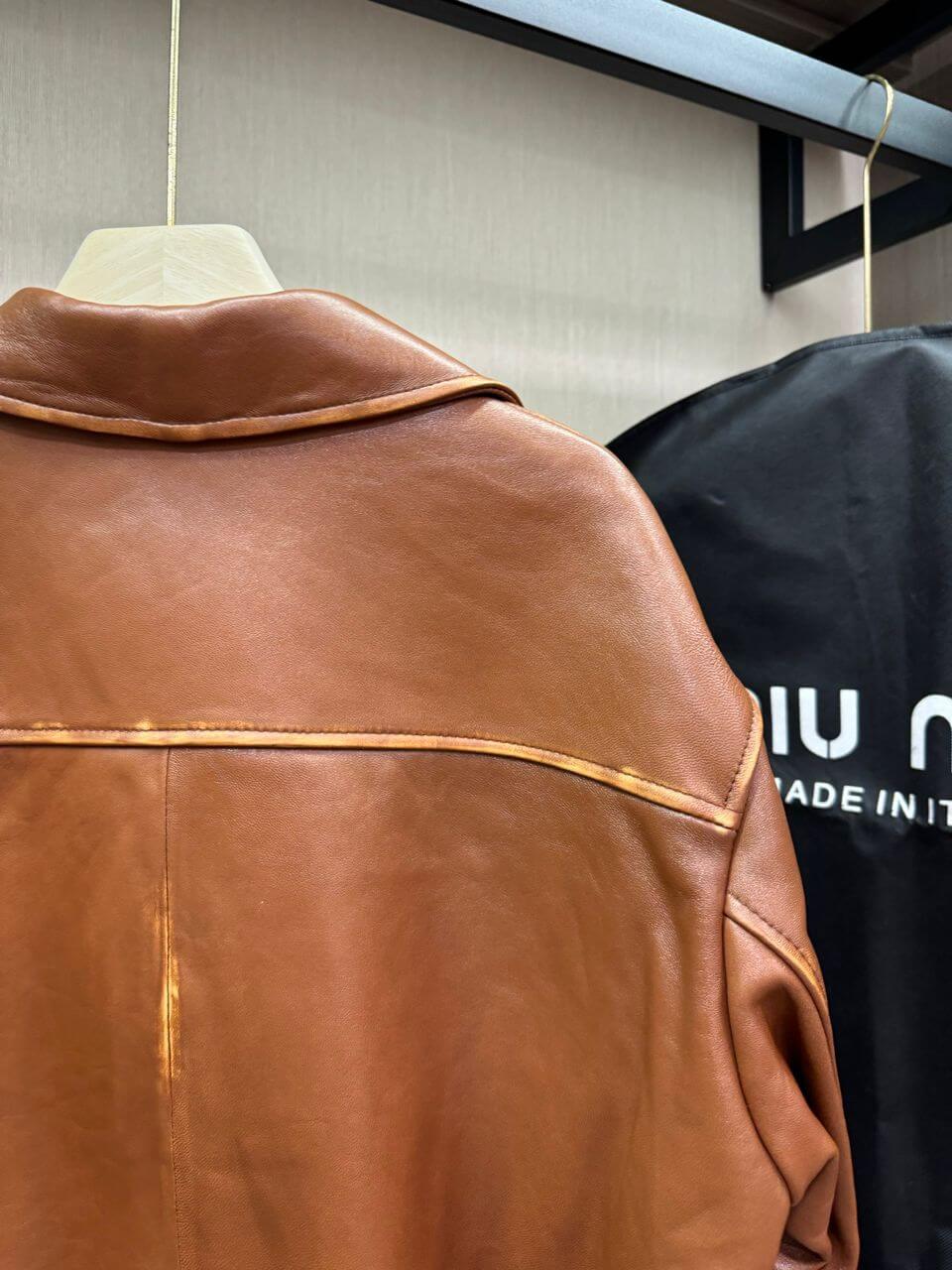 Miu Miu Nappa Leather Jacket - Image 6