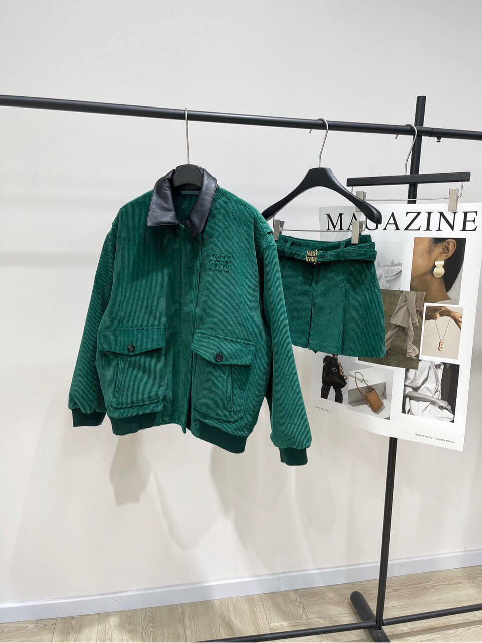 Miu Miu corduroy jacket skirt